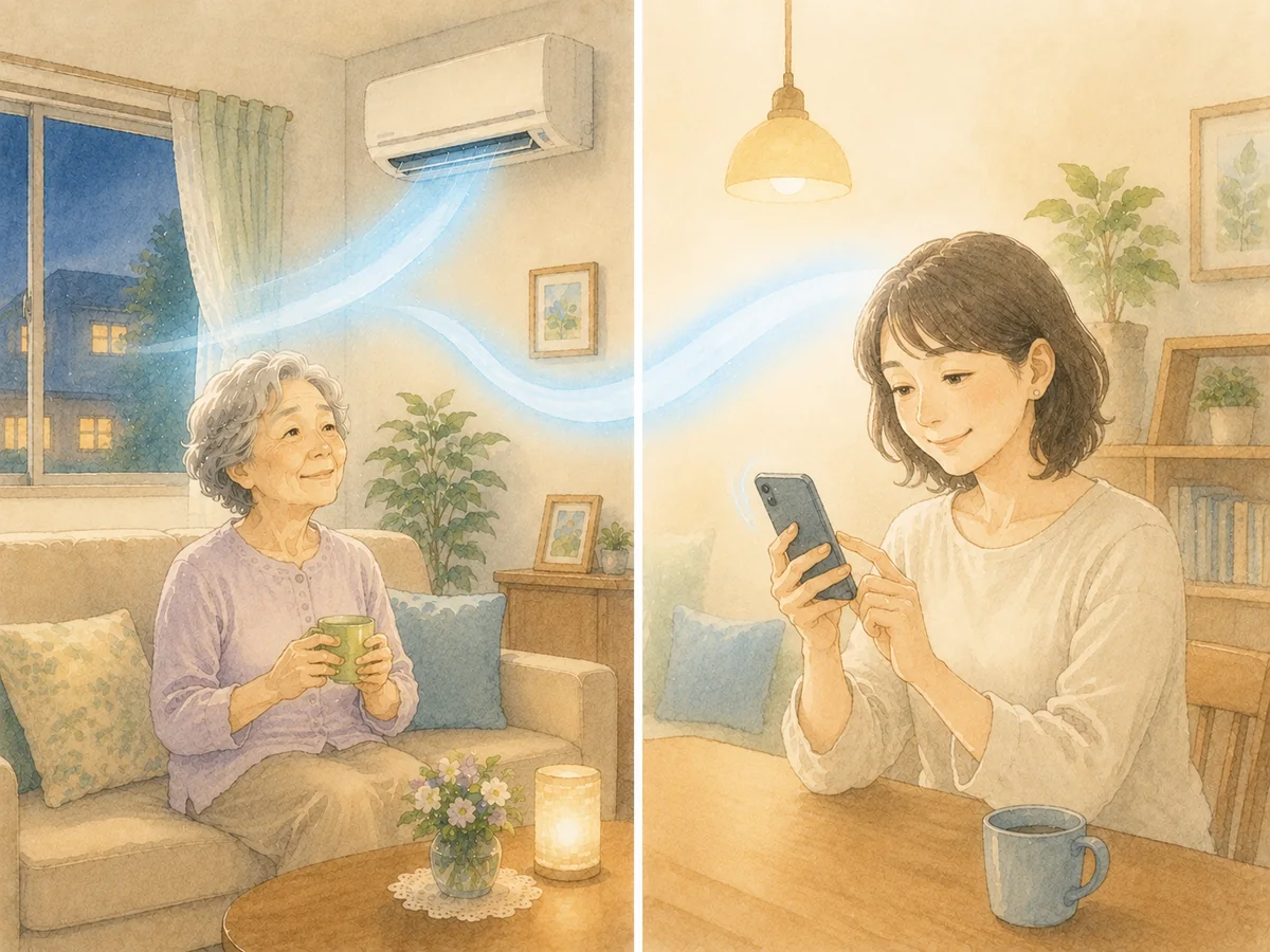 離れて暮らす家族が、実家の様子を気づかうようす